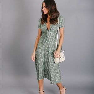 Vici midi poka dot dress